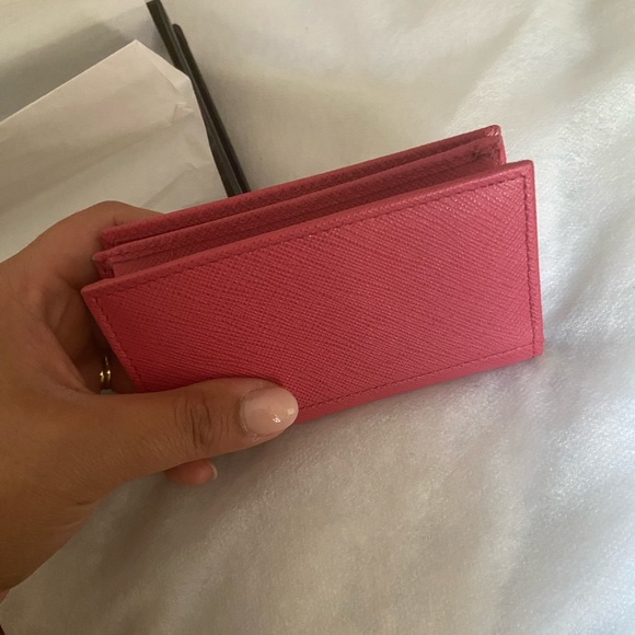 Prada Saffiano Leather Card Holder in Fiery Red - Picture 5 of 11